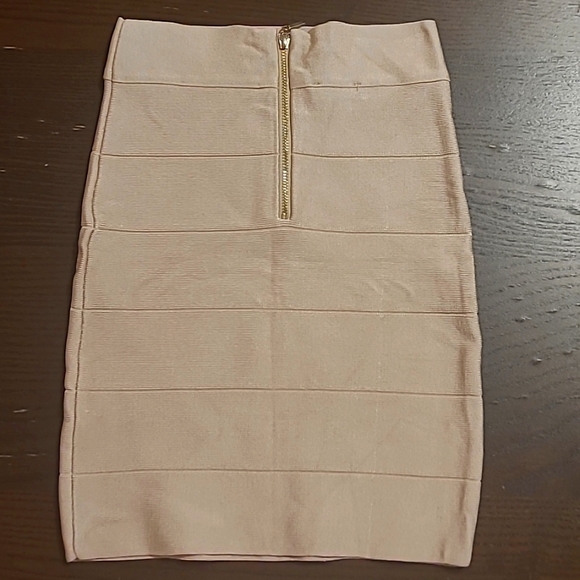 Bebe beige bandage skirt S - Picture 2 of 5